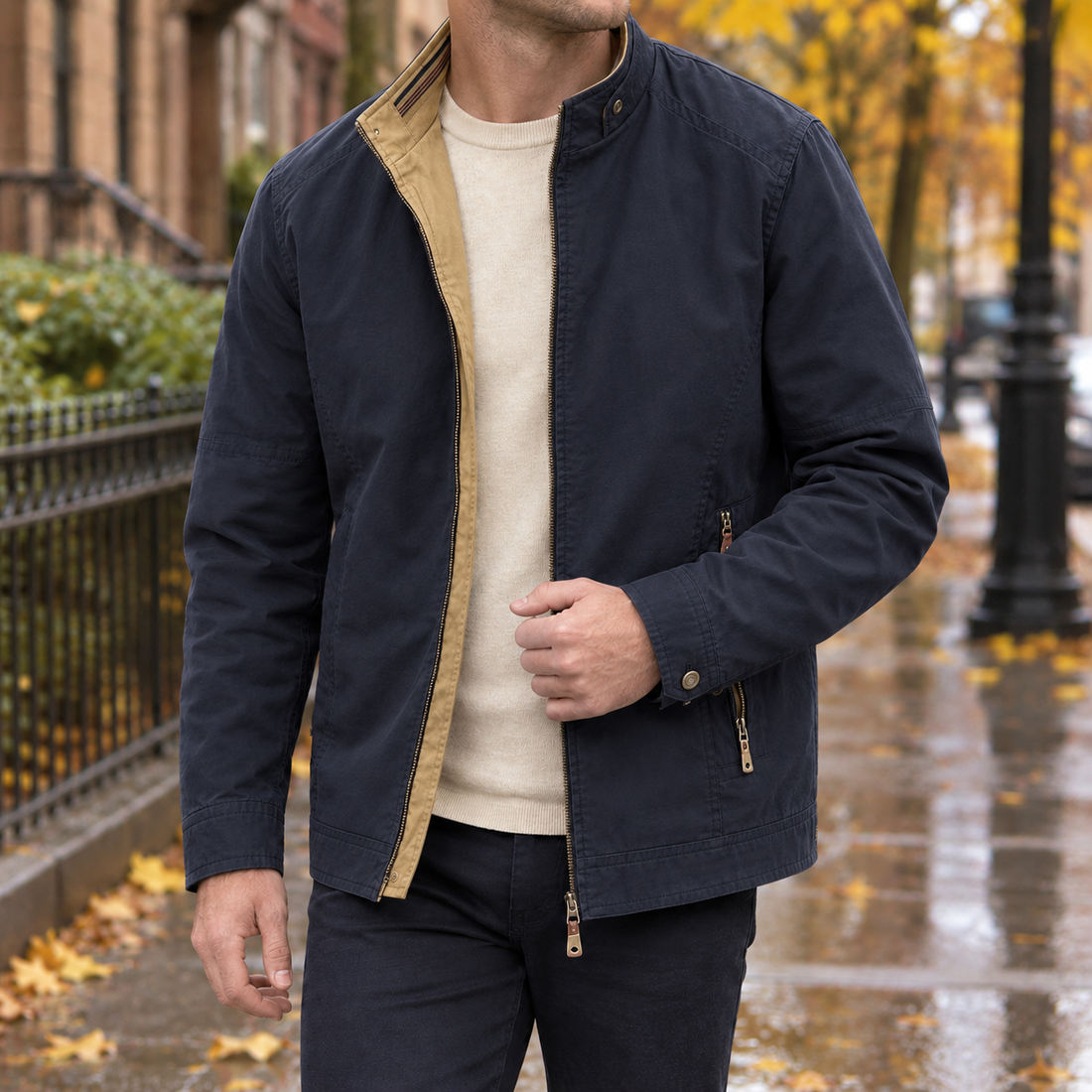 Mason Reversible Jacket - Black Blue