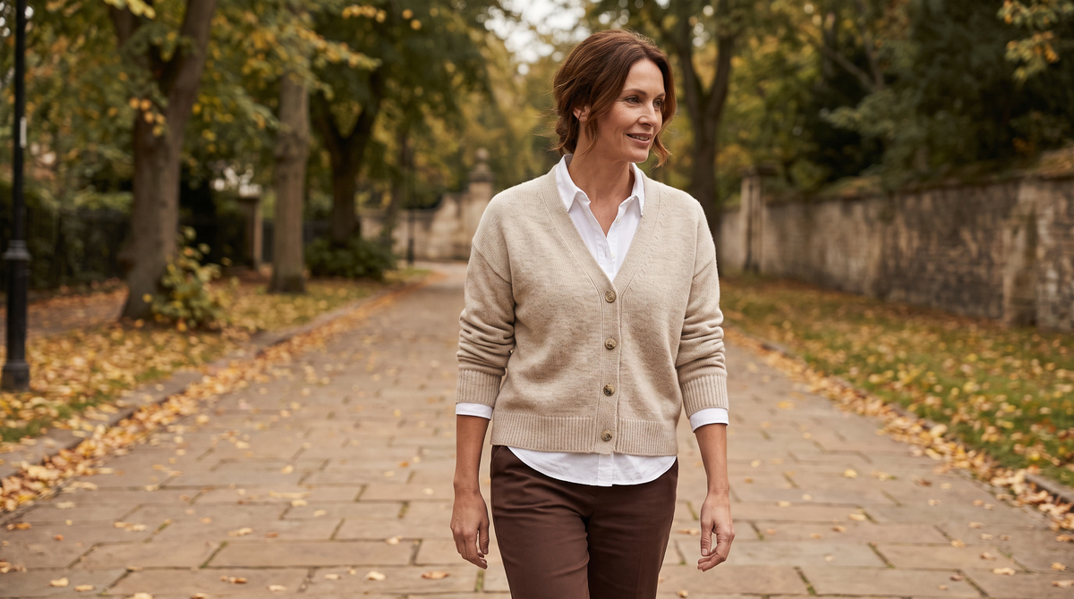 Ella Finch autumn campaign with a model wearing seasonal layers