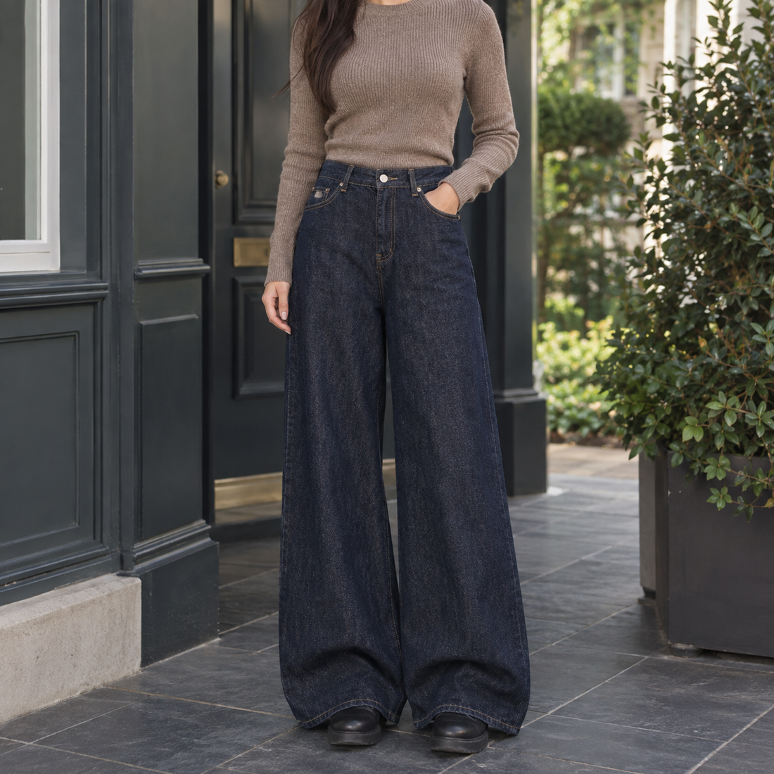 Alessia Wide Leg Jeans - Denim Blue