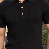 Emilio Ribbed Polo Sweater - Lead Product Detail