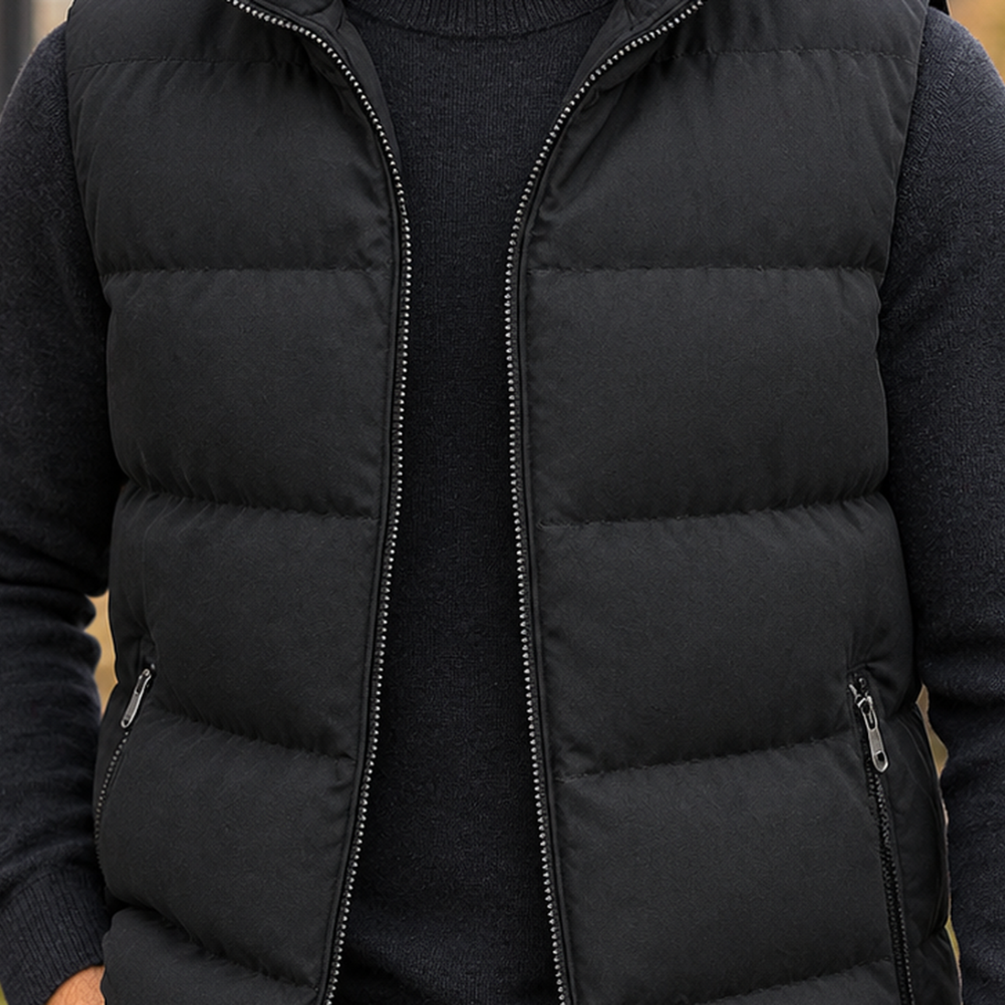 Dario Puffer Vest - Lead Product Detail
