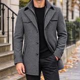 Florian Double Collar Coat - Gray