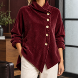 Camille Cowl Neck Top - Wine Red