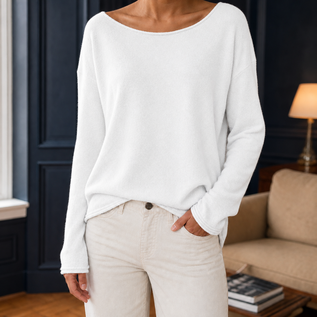 Eden Boatneck Top - White