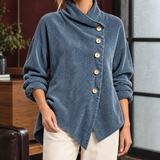 Camille Cowl Neck Top - Sea Blue