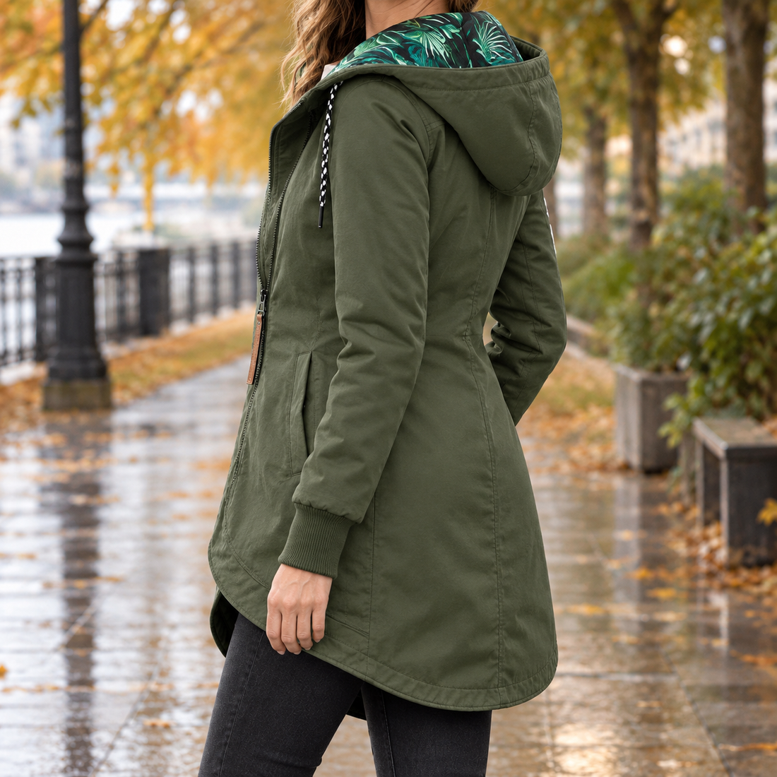 Sabina Hooded Jacket - Military Green