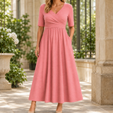 Savannah Wrap Maxi Dress - Pink